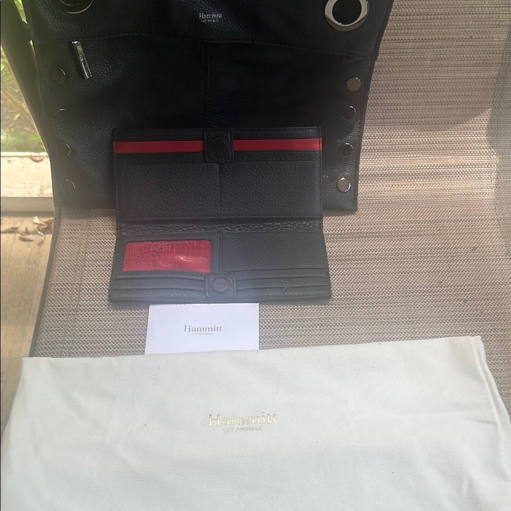 Hammitt Black and Red Leather Wallet